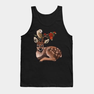 Deer and owl Tank Top